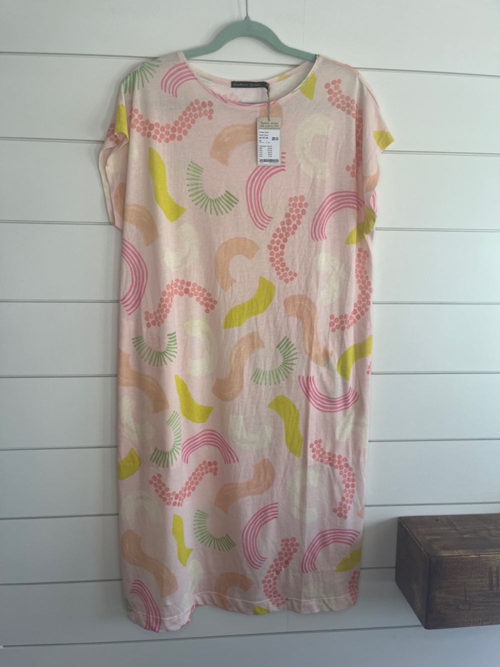 Gudrun Sjödén Organic Cotton Pink Abstract Print Dress NWT Size XL